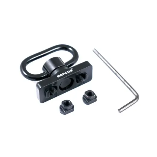 Rychloupínací otočné QD poutko na řemen s adaptérem pro připojení na M-Lock a KeyMod systém. Materiál ocel.